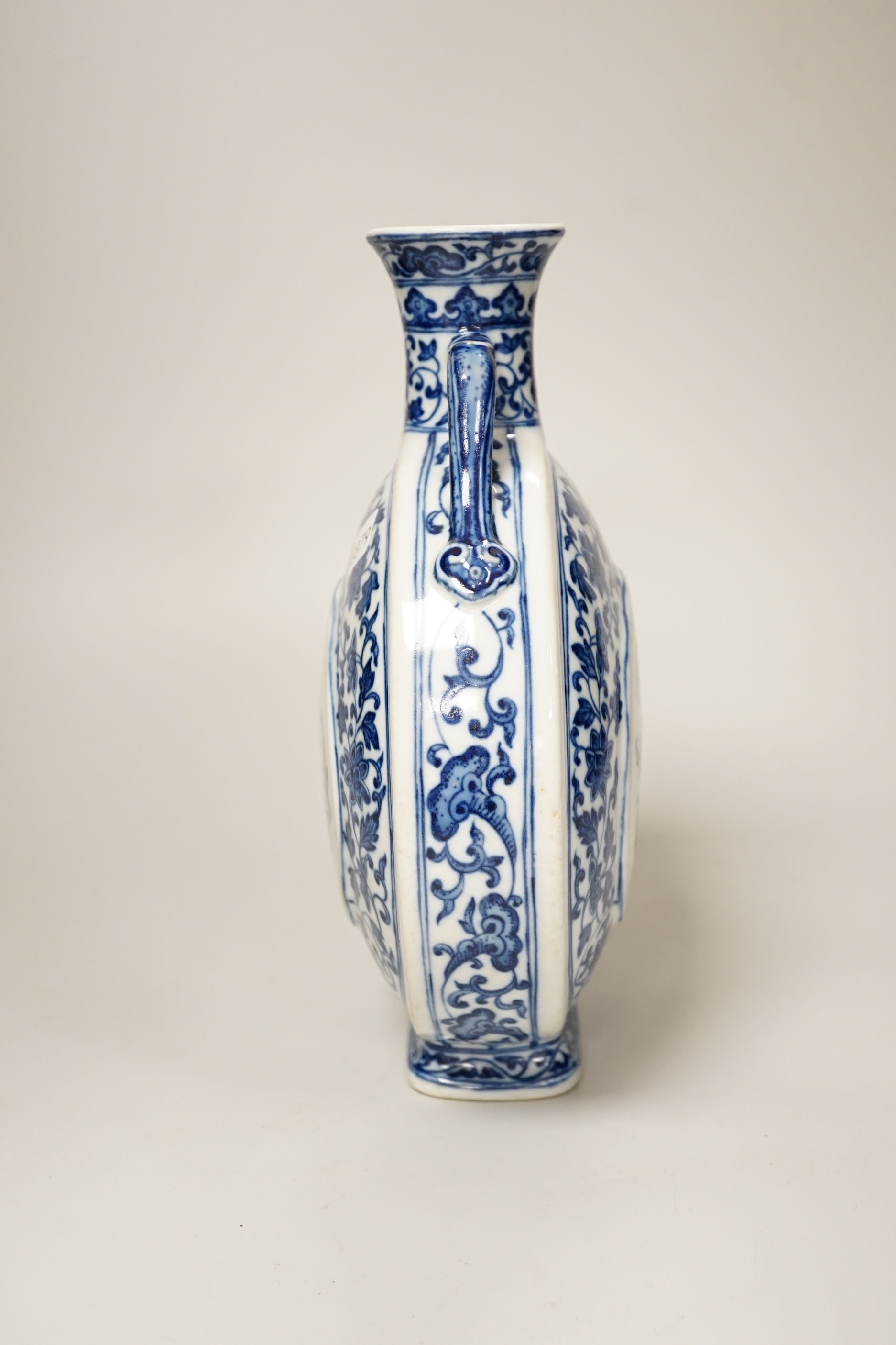 A Chinese blue and white moonflask, 25cm